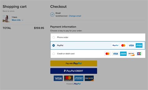 Account and payment options